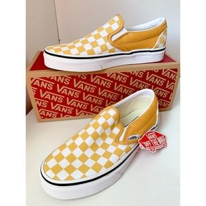 Vans Classic Slip-On Checkerboard Ochre/True NWT
